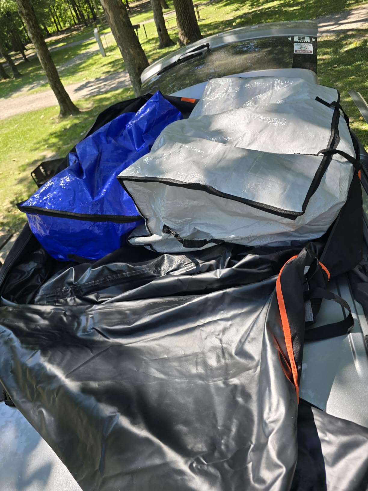RoofPax 23 cft. Extra Waterproof Rooftop Cargo Carrier Bag, Double Weatherproof Zippers,10 Heavy-Duty Tie-Down Straps fit Cars with/Without a Rack or Side Rails, Safety Hooks Included customer photo 2