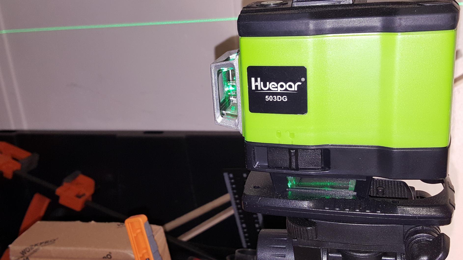 Huepar Laser Level 360 Self Leveling, Rechargeable Green Laser 4x360° Cross Line Lazer Leveler 4D Level Laser Tool for Construction with Two Li-ion Batteries, Magnetic Bracket &Hard Carry Case -LS04CG customer photo 1