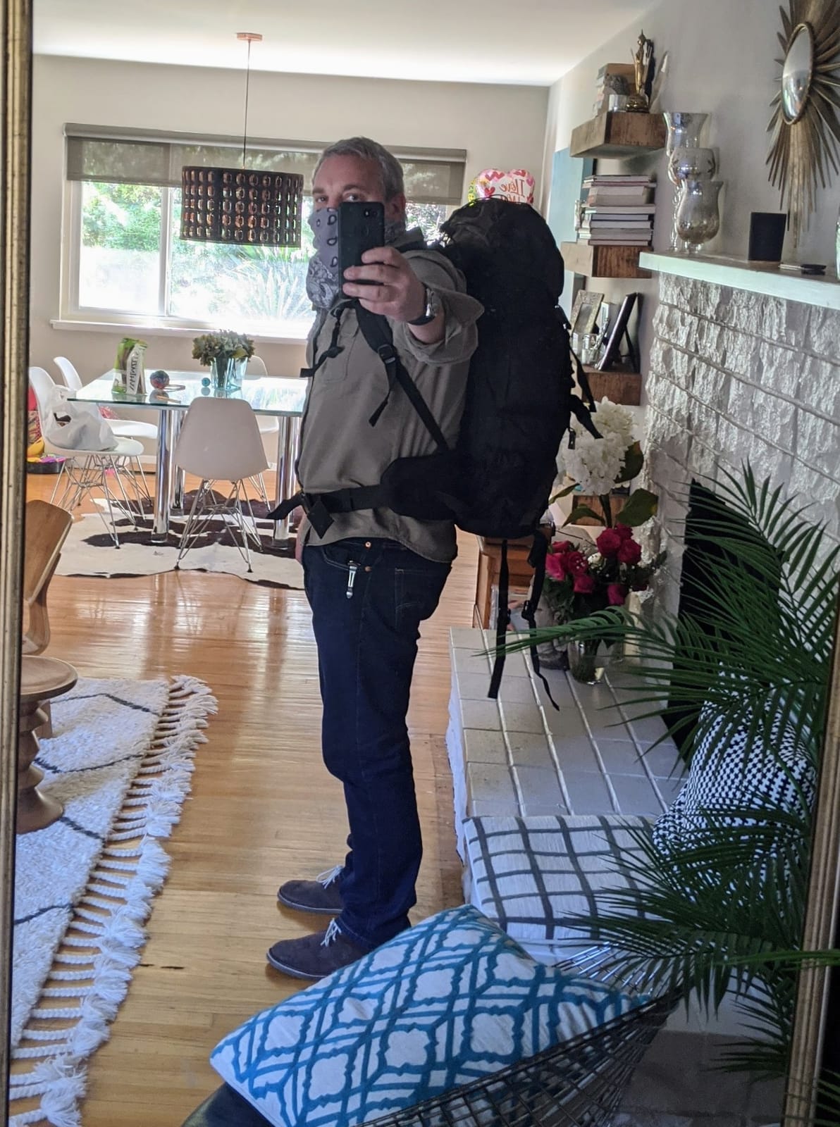 Teton 55L Scout Internal Frame Backpack for Hiking, Camping, Backpacking, Travel, Rain Cover Included, Olive customer photo 2