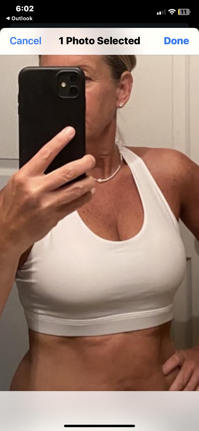 RUNNING GIRL Sports Bras for Women,Padded Strappy Sports Bras Criss-Cross Back Medium Support Sports Bras with Removable Cups customer photo 1