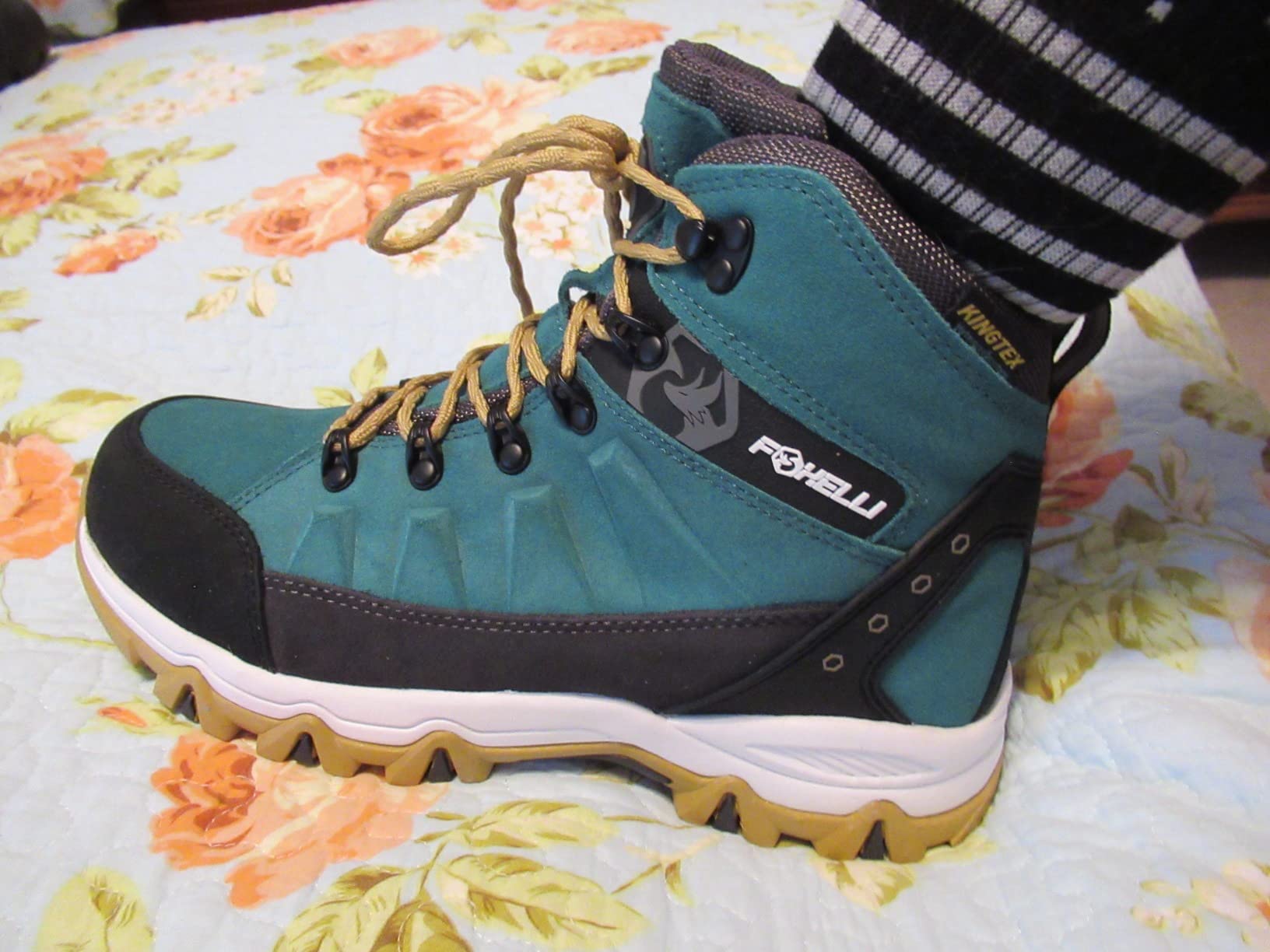 Foxelli Women’s Hiking Boots – Waterproof Lightweight Suede Leather Hiking Boots for Women with All-Day Comfort, Grip & Support for Trails, Travel & Outdoors customer photo 2