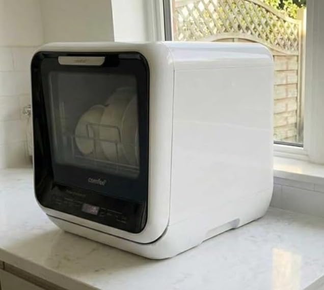 COMFEE' Portable Mini Dishwasher Countertop with 1.32Gal Built-in Water Tank for Apartments& RVs, No Hookup Needed, 6 Programs, 360° Dual Spray, 162℉ High-Temp& Air-Dry Function customer photo 1