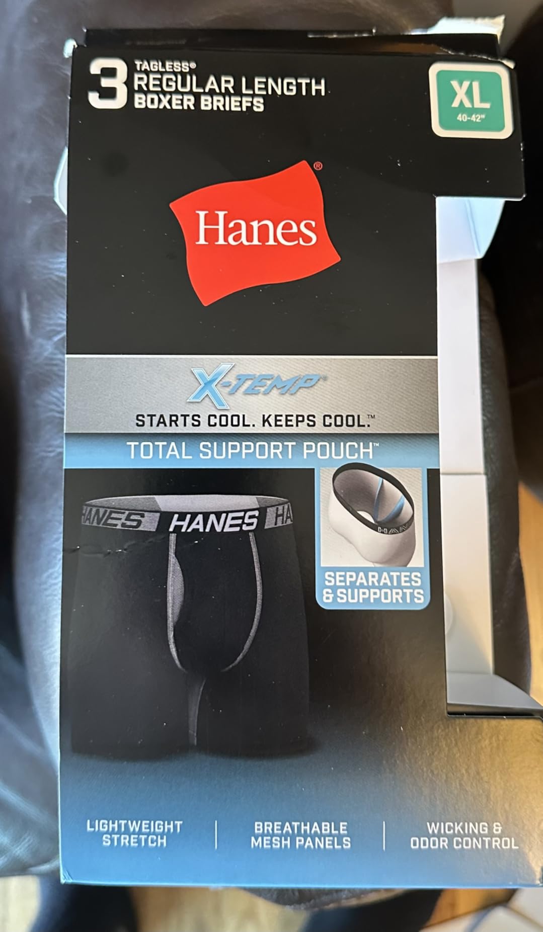 Hanes Men's Underwear Boxer Briefs Pack, 3-Pack, Total Support Pouch, Long or Short-Leg Boxer Briefs customer photo 2