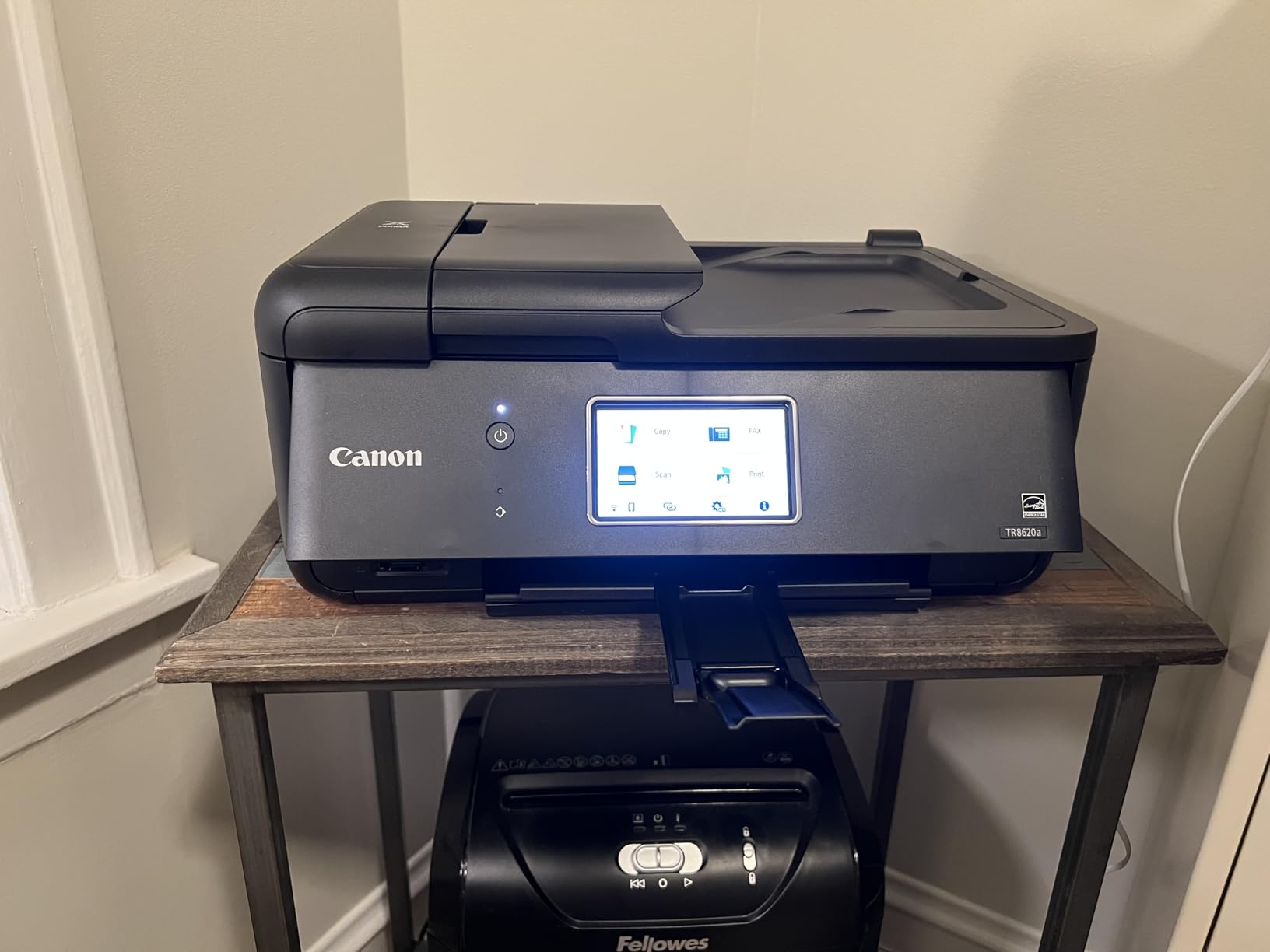 Canon PIXMA TR8620a - All-in-One Printer Home Office|Copier|Scanner|Fax|Auto Document Feeder | Photo, Document | Airprint (R), Android, Black, Works with Alexa customer photo 1