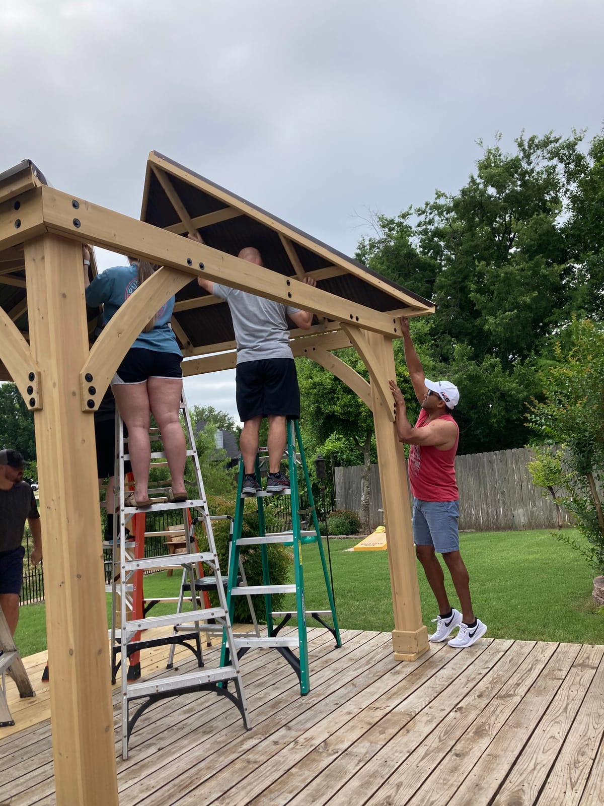 Yardistry 10 x 12 Meridian Cedar Wood Gazebo Pavilion for Patios, Decks, Garden, Backyard, Durable, Aluminum Roof customer photo 1