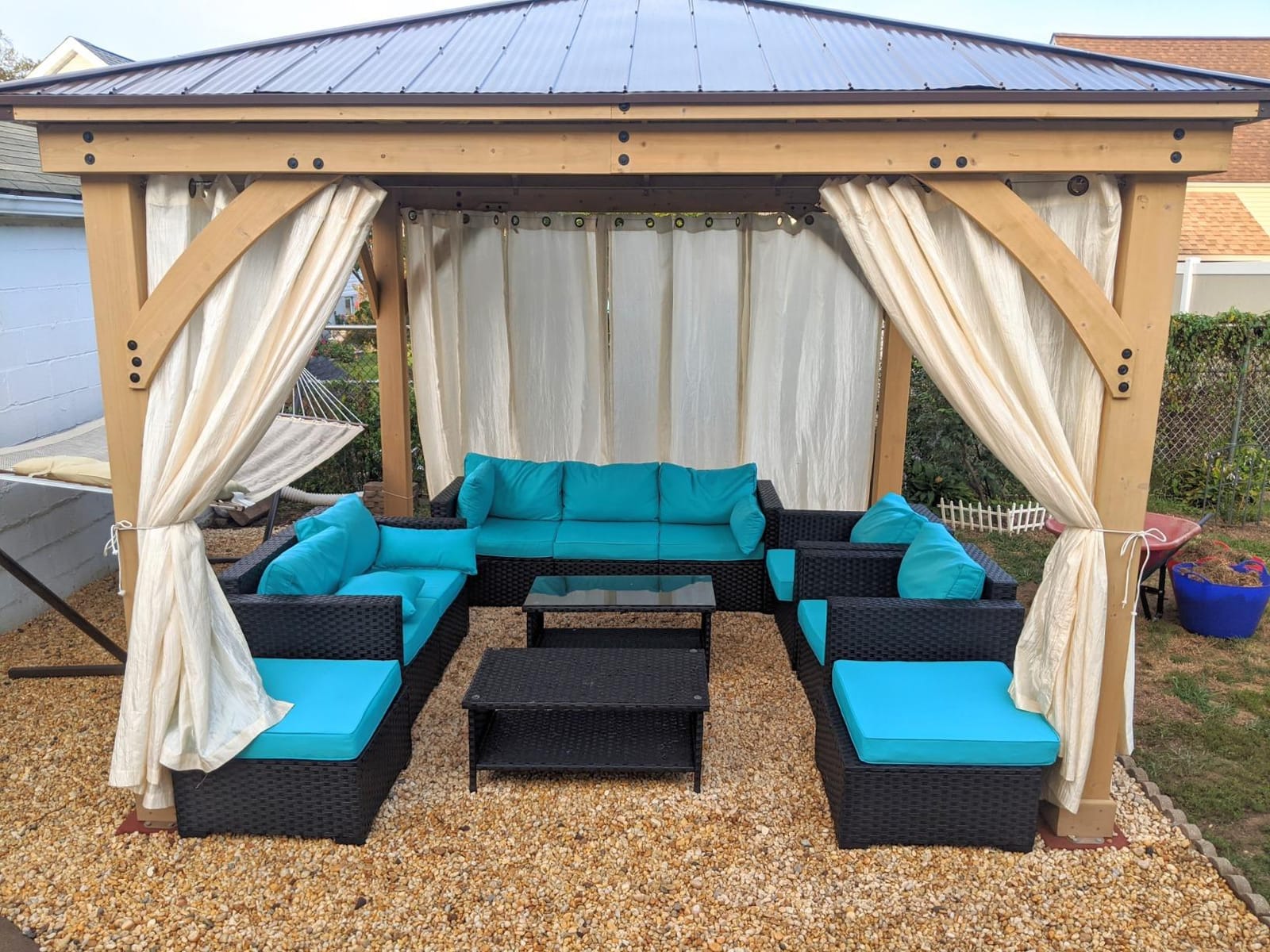 Yardistry 10 x 12 Meridian Cedar Wood Gazebo Pavilion for Patios, Decks, Garden, Backyard, Durable, Aluminum Roof customer photo 2