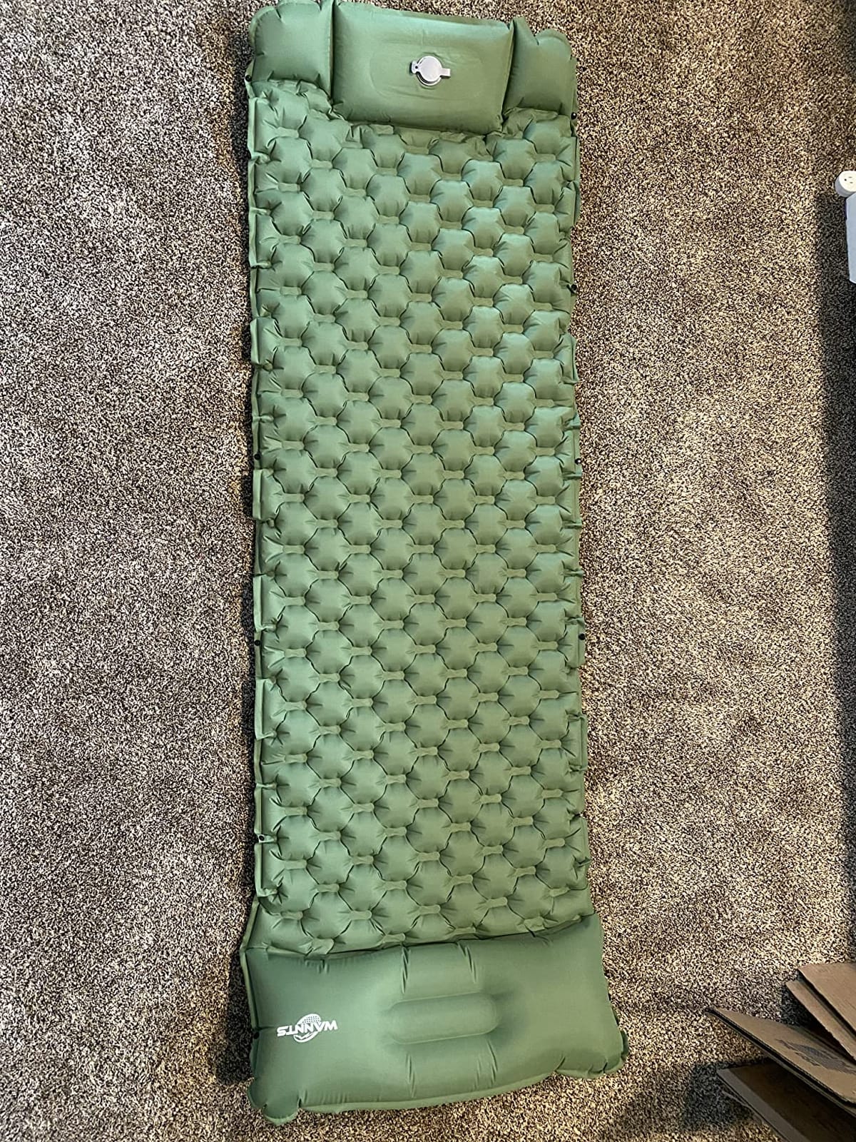 WANNTS Sleeping Pad, Ultralight Inflatable Sleeping Pad for Camping, Built-in Pump, Ultimate for Camping, Hiking - Airpad, Carry Bag, Repair Kit - Compact & Lightweight Camping Pad(Green) customer photo 2