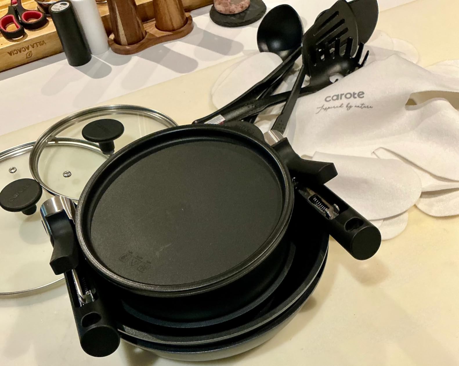 CAROTE 19pcs Pots and Pans Set Non Stick, Detachable Handle Cookware customer photo 1