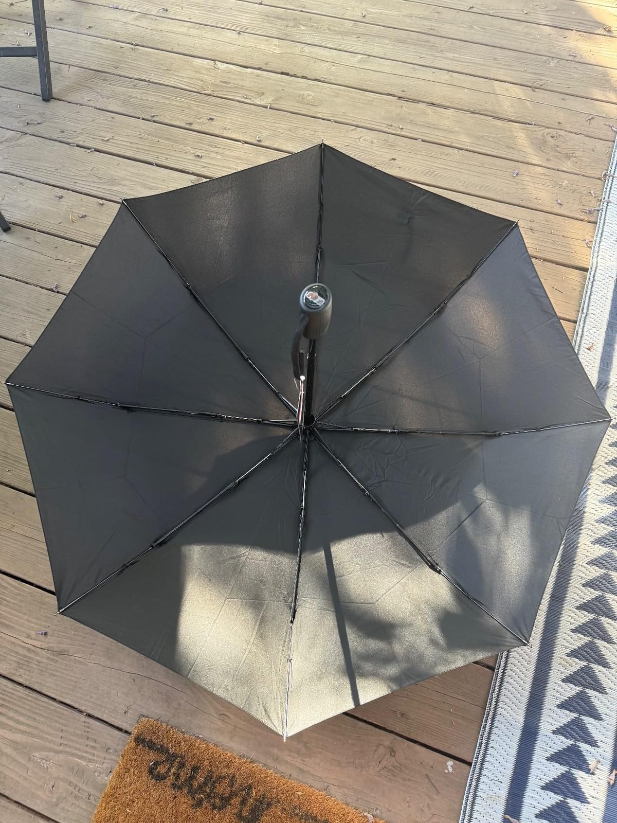 GORILLA GRIP Compact Travel Size Umbrella for Rain, Sleek Design, Black customer photo 2