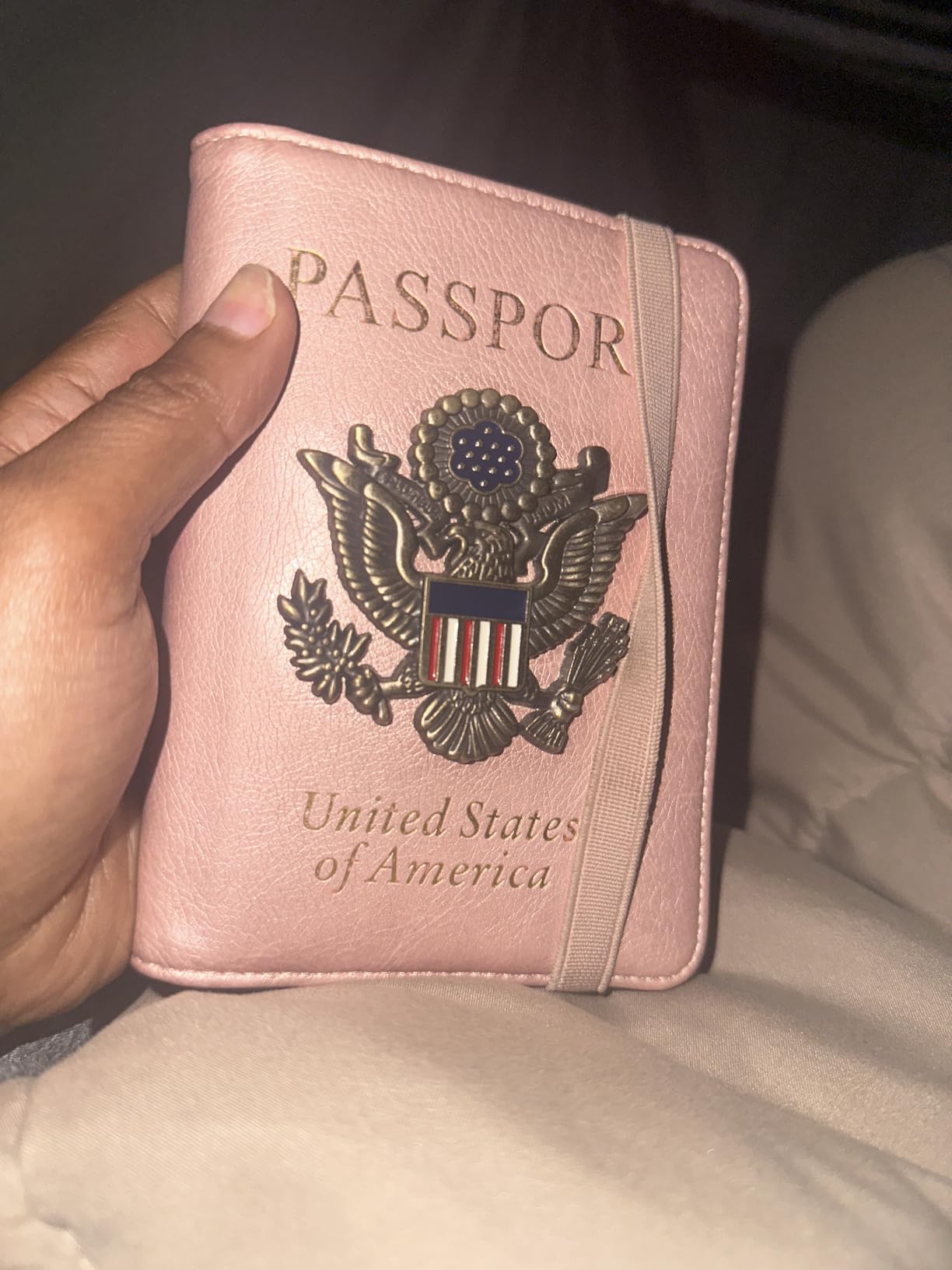 TOURSUIT RFID Blocking Passport Holder, Leather Travel Wallet, Dark Blue | Travel Document Holder Cover Accessories, 3D Metal Badge, For Women Men customer photo 1