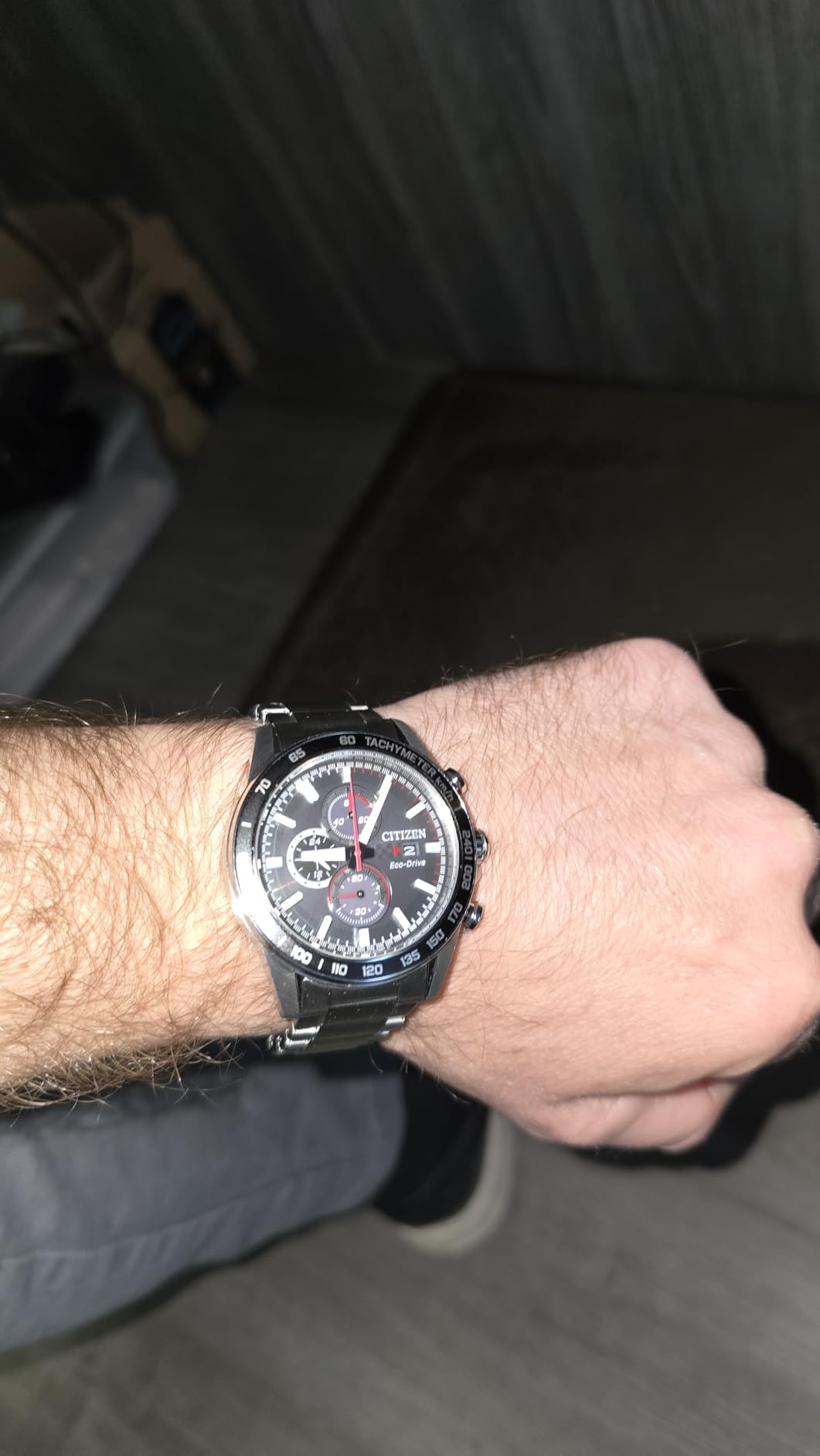 Citizen Men's Sport Casual Brycen Eco-Drive Chronograph Stainless Steel Watch, 12/24 Hour Time, Date, Tachymeter, 100 Meters Water Resistant, Spherical Mineral Crystal, Weekender customer photo 1