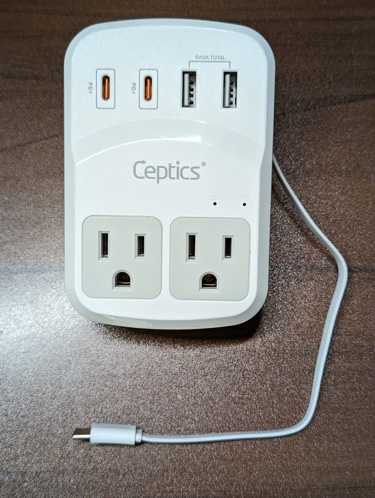 Ceptics World Travel Adapter Kit 2 USB-A, USB-C US Outlets, 20W/QC 18W Power Delivery, Surge Protection, SWADAPT Compatible for Europe, UK, China, Australia, Japan Perfect Laptop (WPS-5B) customer photo 1