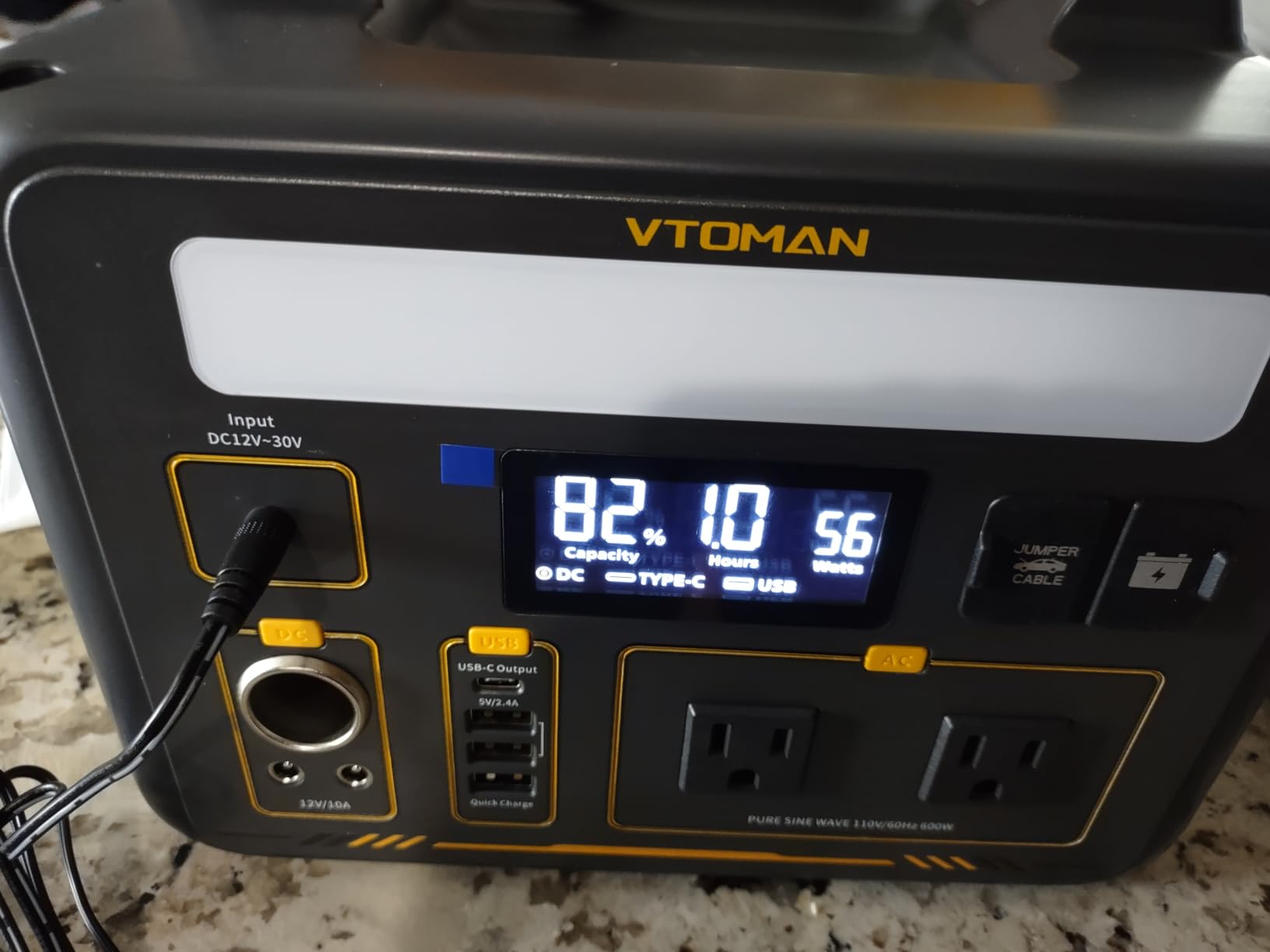 VTOMAN Jump 600X Portable Power Station 600W, 9 Ports LEP Solar Generator customer photo 1