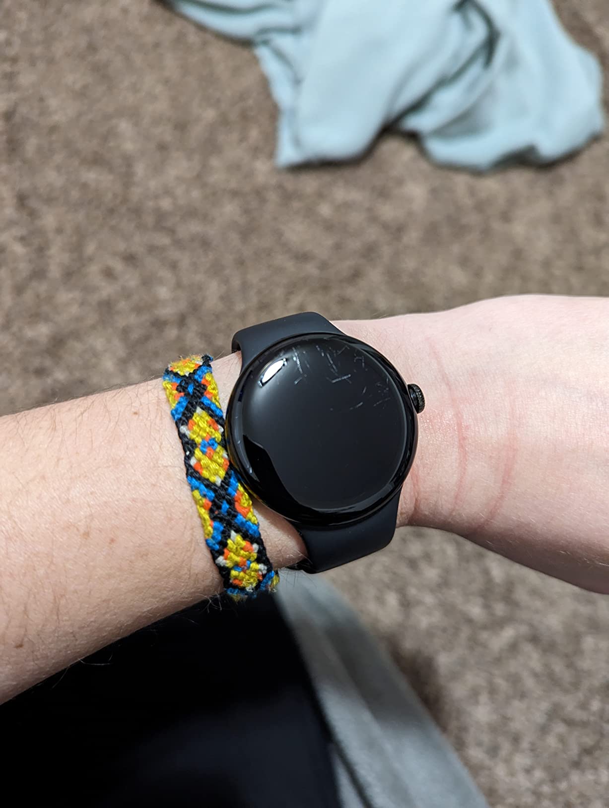 Google Pixel Watch 1st Gen (Previous Model) - Android Smartwatch with Fitbit Activity Tracking - Heart Rate Tracking Watch - Matte Black Stainless Steel case with Obsidian Active band - WiFi customer photo 1