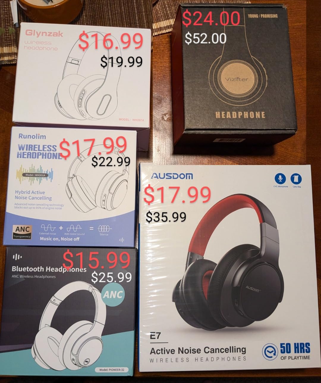 RUNOLIM Active Noise Cancelling Headphones, Wireless Bluetooth Over Ear customer photo 1