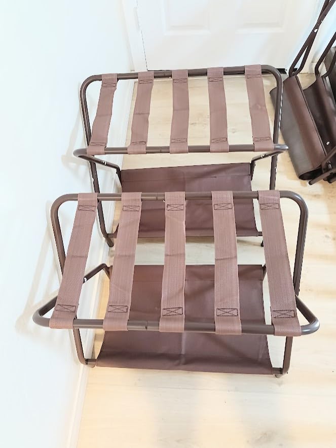 AMHANCIBLE Luggage Rack, Set of 2, Foldable Suitcase Stands for Guest Room customer photo 2