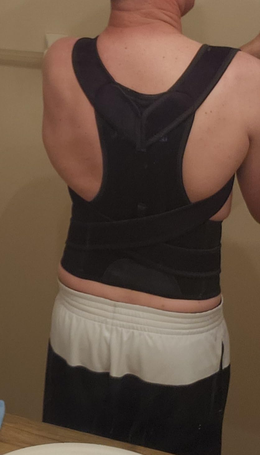 Upgraded Posture Corrector Back Brace for Men and Women, New Version Lumbar Support for Posture Improving and Pain Relief, Full Back Support for Neck, Shoulder, Waist Pain, M customer photo 1