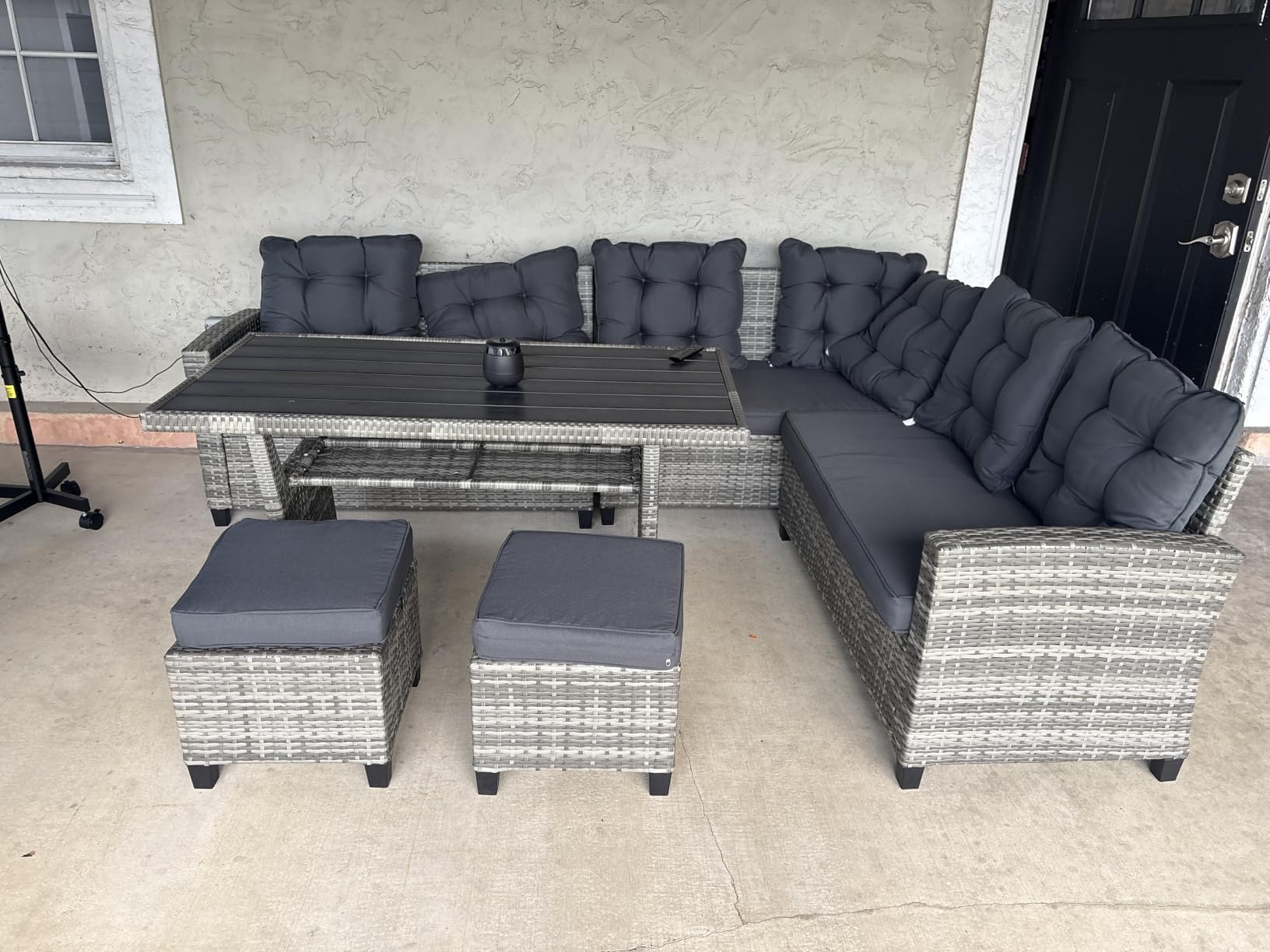 KROFEM 4 Piece Patio Furniture Set, Outdoor Wicker Conversation Set customer photo 1