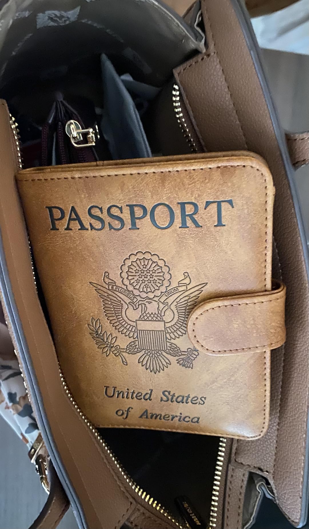 LOHASLIFE Airtag Passport Holder for Travel, Rfid Passport Cover Wallet customer photo 2
