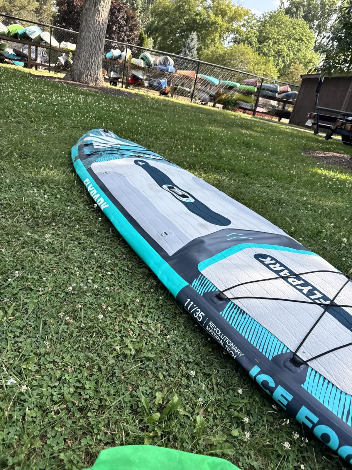 Flypark 10'8/11'x35'' Fishing&Family Stable Inflatable Paddle Boards, Extra Wide SUP Paddleboard Inflatable, 430lb/3 People, Stand Up Paddle Board for Adults, Camera Mount, Shoulder Strap, Rod Holder customer photo 1