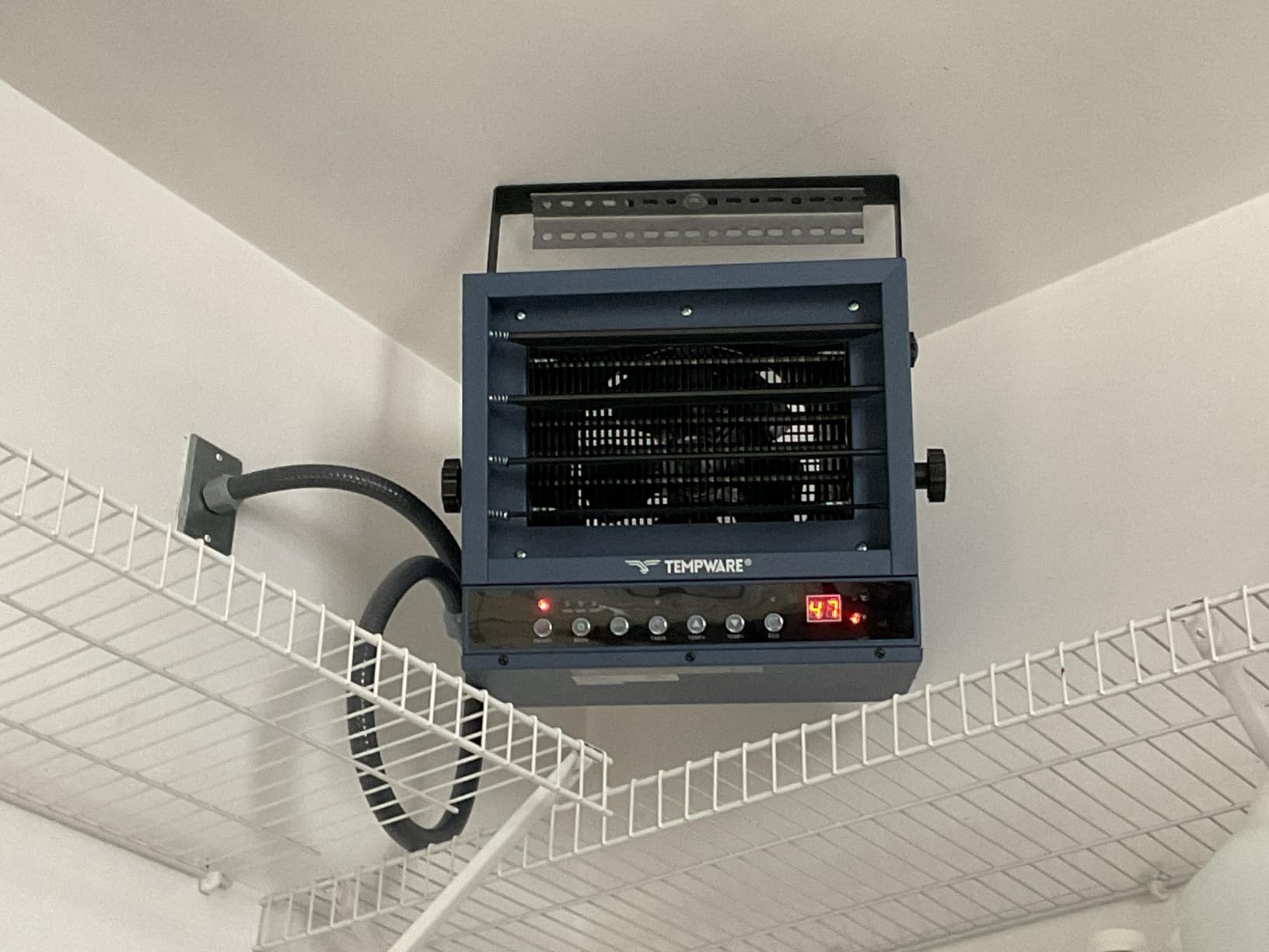 TEMPWARE Garage Heater Electric 240V, 5000-Watt Hardwired Ceiling Mount Shop Heater with ECO Mode, 240-Volt Hardwired with Full-Function Remote and 12-Hour Timer, Ideal for Workshop customer photo 2