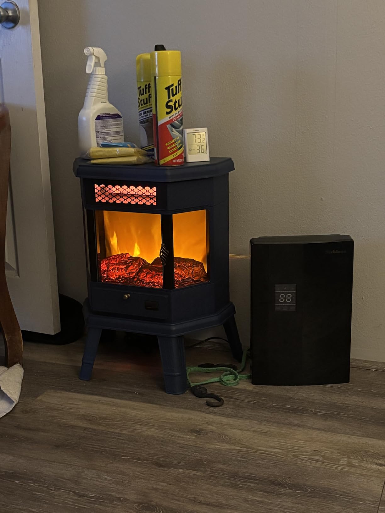 RealSmart Electric Fireplace Heater 22 in Freestanding Fireplace Stove Infrared Fireplace with 3D Flame Effect Remoted Control, Timer, Overheating Protection (Blue) customer photo 2