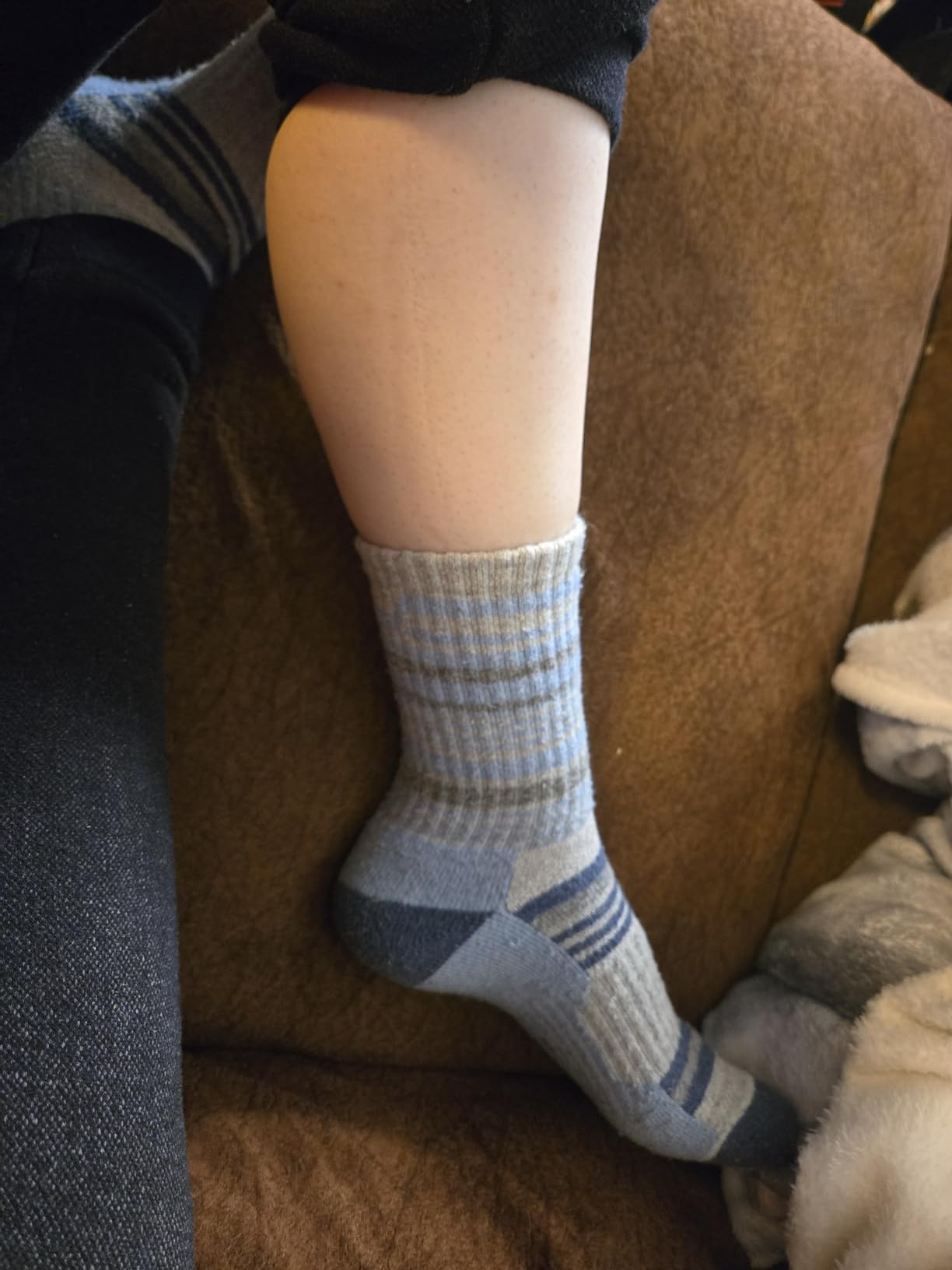 Anlisim Merino Wool Hiking Running Socks for Women, Boot Work Crew Socks customer photo 2