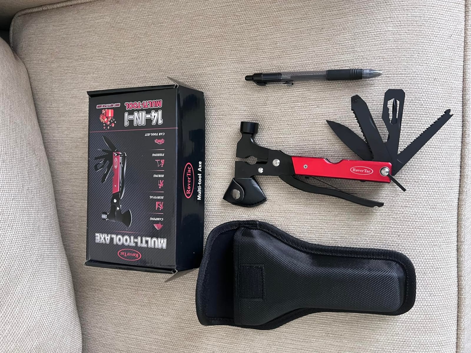 RoverTac 14-in-1 Multitool Camping Axe – Multi Tool with Knife, Hammer, Saw, Screwdrivers, Bottle Opener – Camping Tool with Sheath – Tool Gifts for Men, Dad, Husband, and Outdoor Enthusiasts. customer photo 2