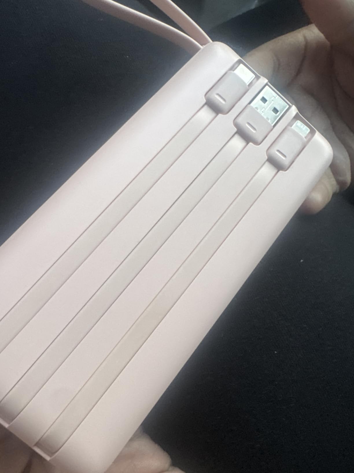 VRURC Portable Charger, Slim Power Bank Built-in 4 Cables, Travel Essential customer photo 2