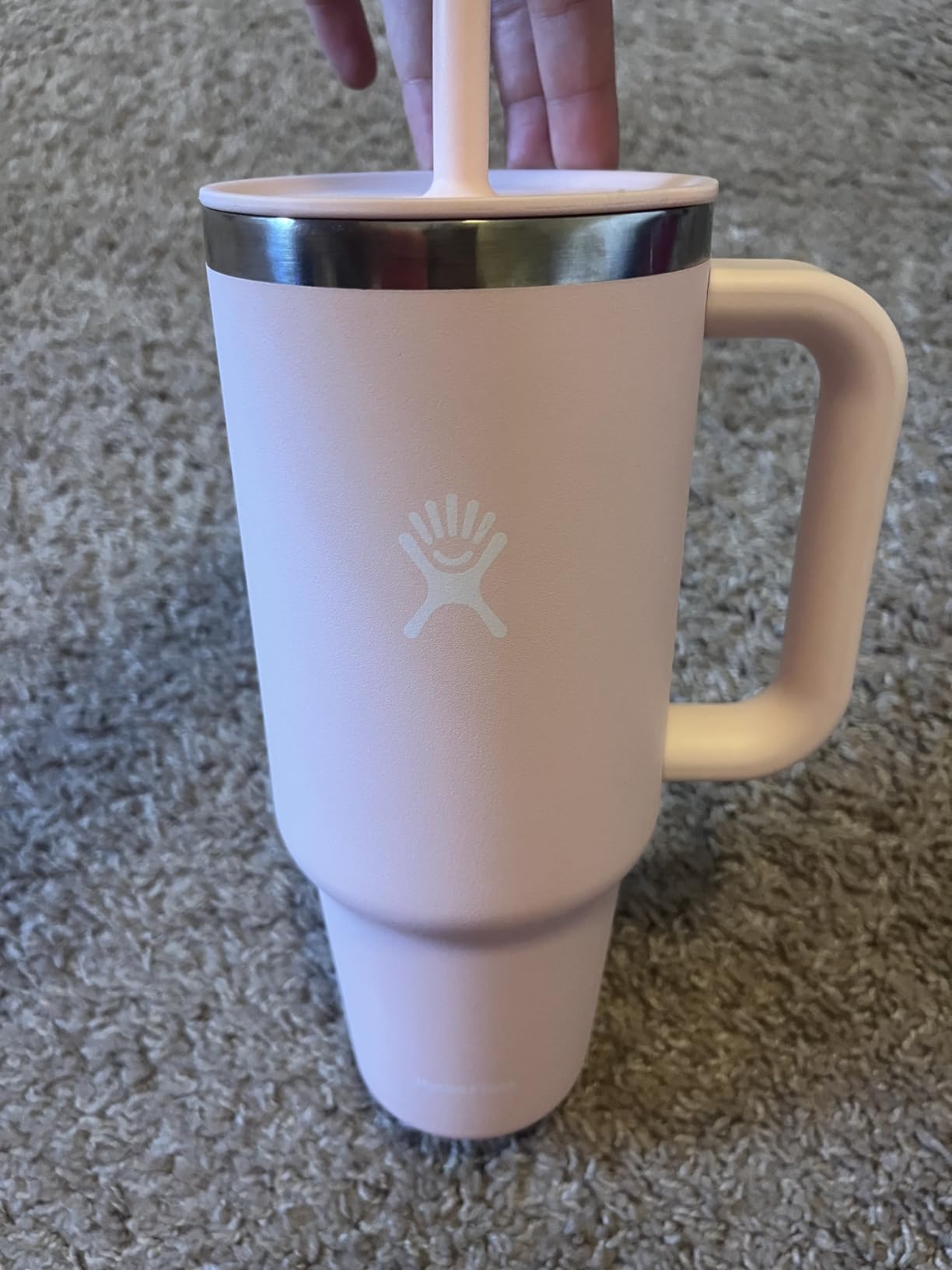 Hydro Flask Travel Tumbler with Handle, Lid and Straw - Insulated Stainless Steel in 40 Oz Agave customer photo 2
