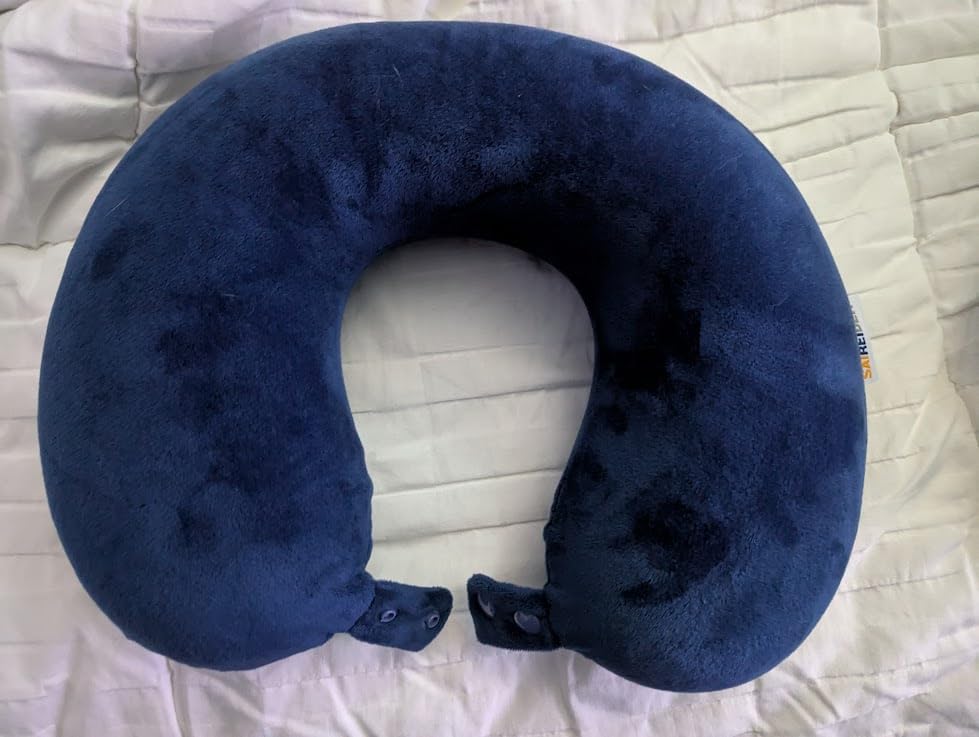 SAIREIDER Travel Pillow 100% Pure Memory Foam Travel Neck Pillow, Airplane Pillow for Traveling、Car、Home、Office,Washable Cover(Black) customer photo 1
