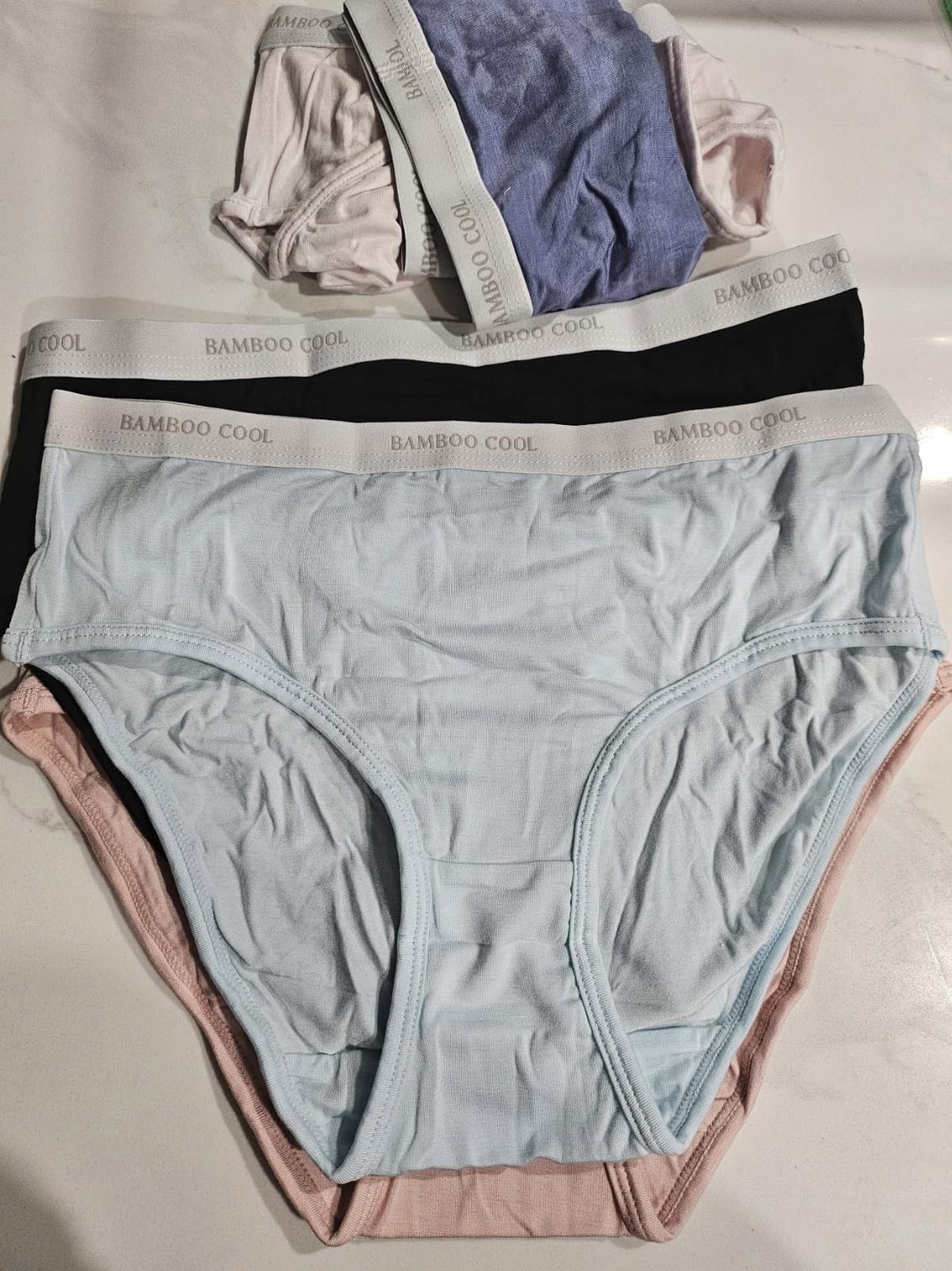BAMBOO COOL Womens Underwear, Moisture-Wicking Briefs, Soft and Breathable Panties, Mid Waist, 5-Pack customer photo 1