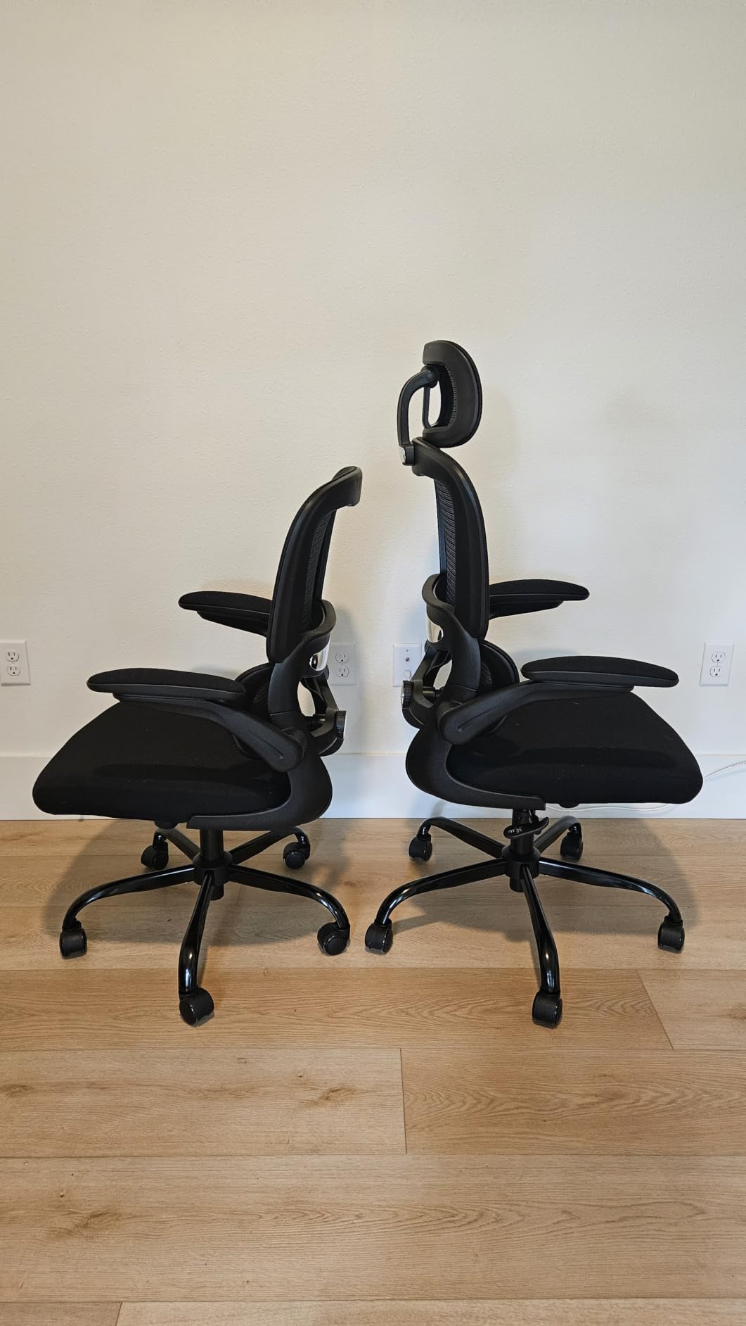 TRALT Office Chair - Ergonomic Desk Chair with Adjustable Lumbar Support, Mesh Computer Chair, Executive Chair for Home Office Comfortable Lumbar Support (1, White+Black) customer photo 2