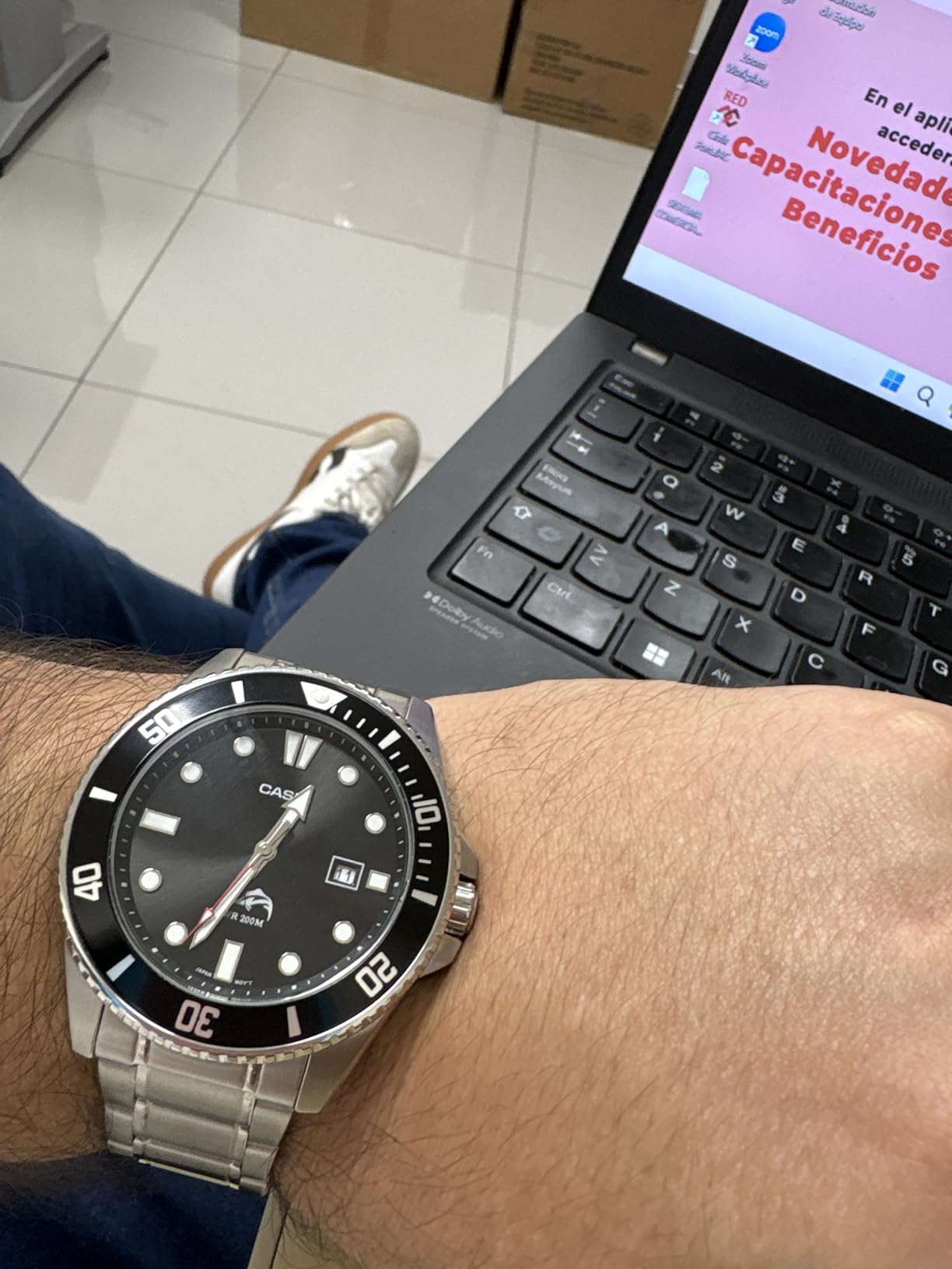 Casio Classic Diver Stainless Steel Watch Date Indicator MDV-106DD-1A1VCF, Black/Silver customer photo 2