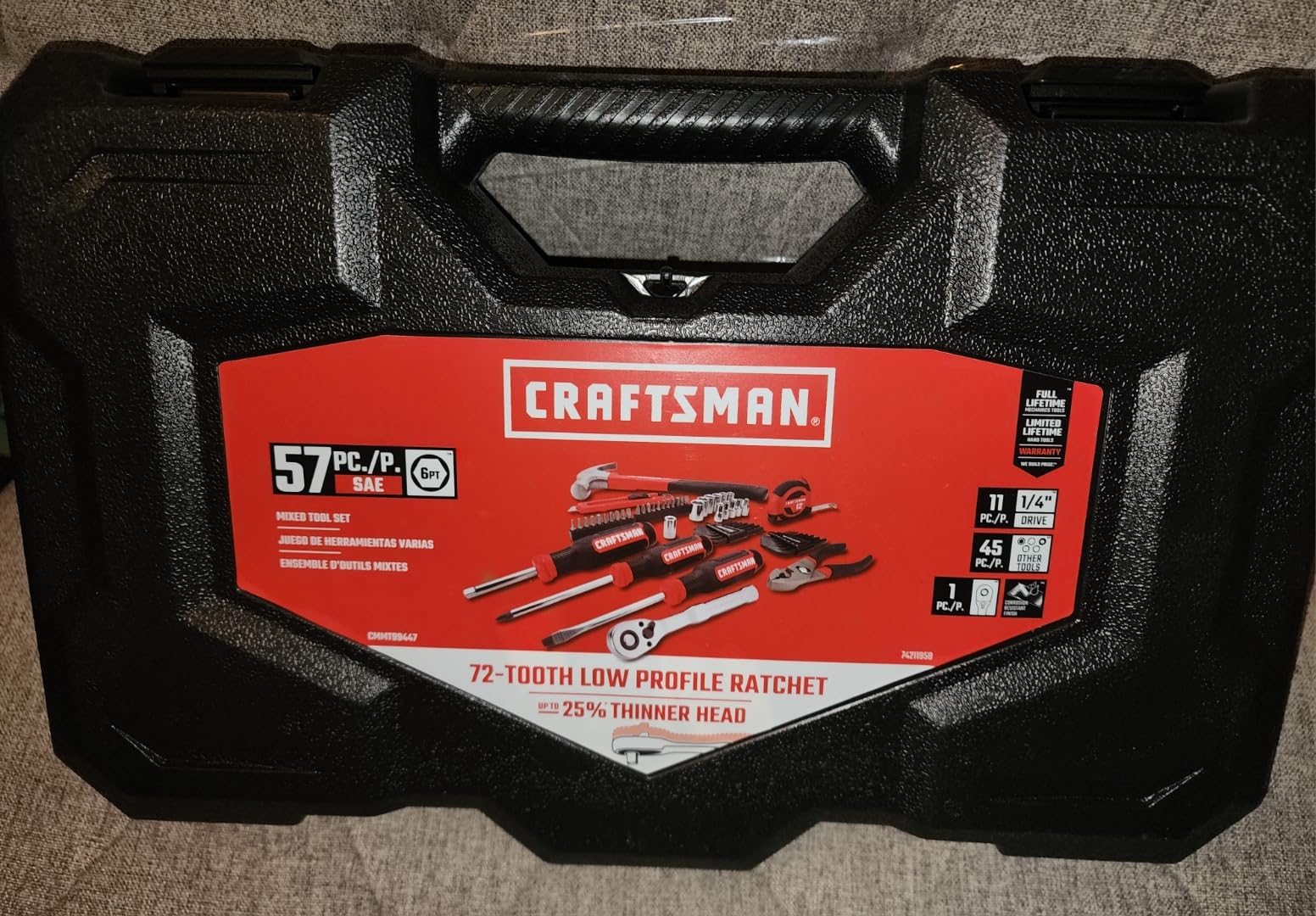CRAFTSMAN 57 Piece Mechanics Tool Set Home Tool Set, Sockets, Ratchet, Screwdrivers, Hammer, Pliers, Hex Keys, Specialty Bits Hand Tools (CMMT99447) customer photo 1