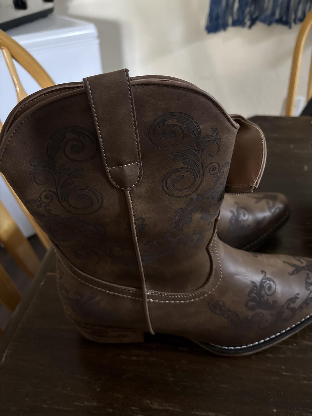 DREAM PAIRS Women's Cowboy Cowgirl Western Ankle Boots customer photo 1