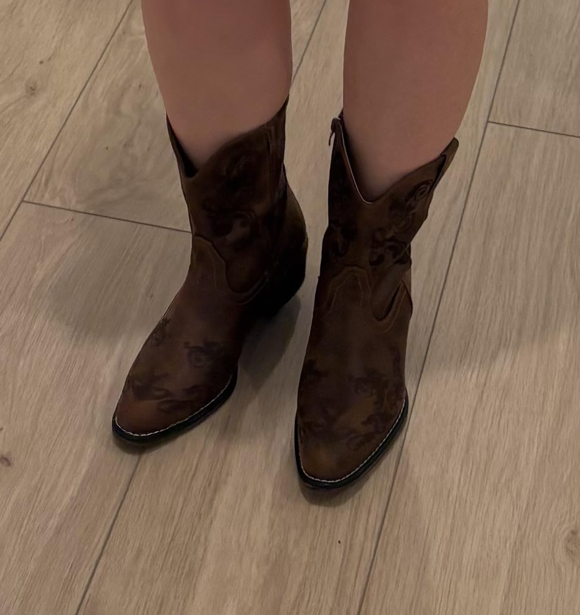 DREAM PAIRS Women's Cowboy Cowgirl Western Ankle Boots customer photo 2