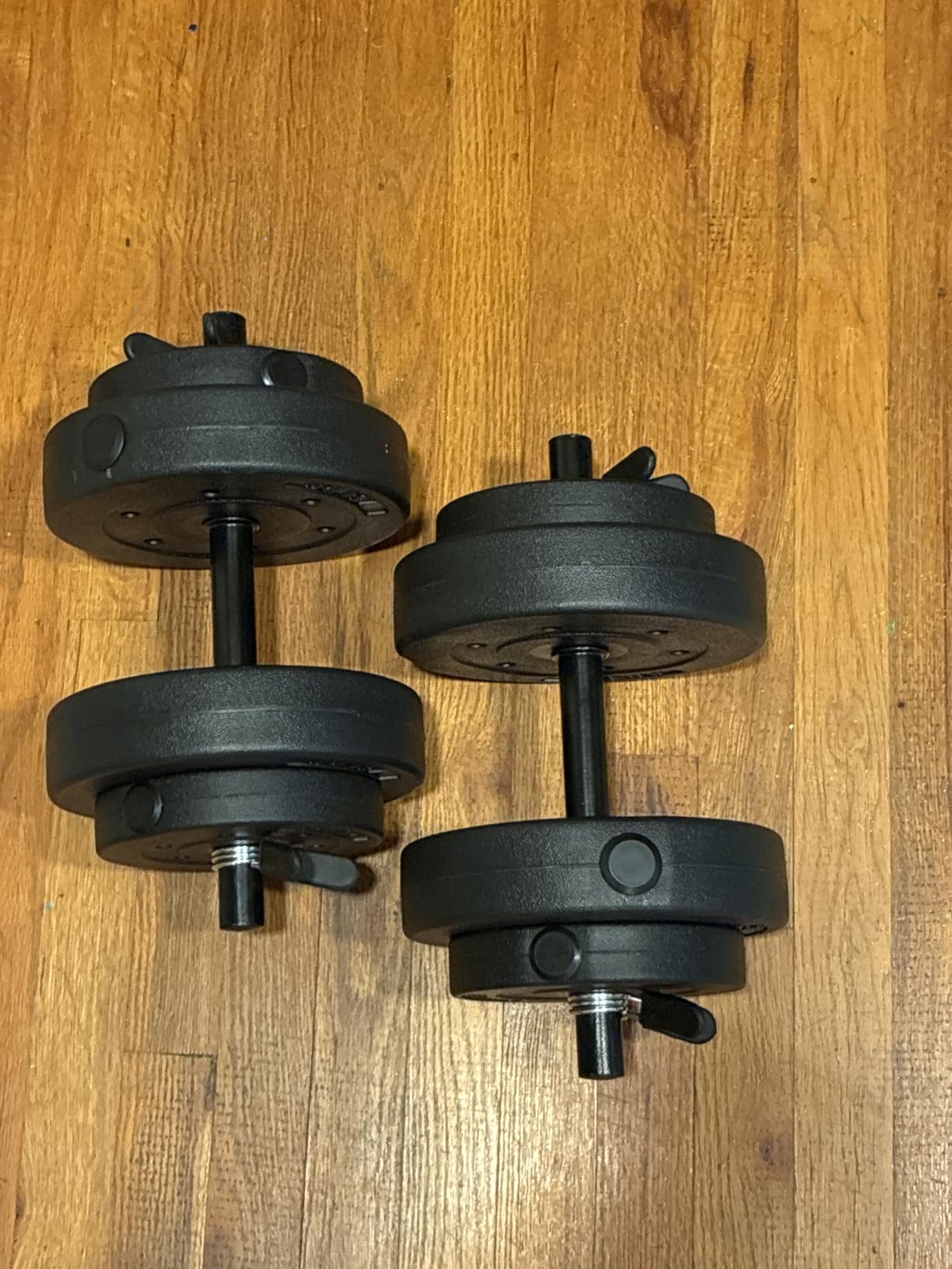CAP 40 LB Adjustable Cement Dumbbell Set, Vinyl Coated, Black customer photo 1