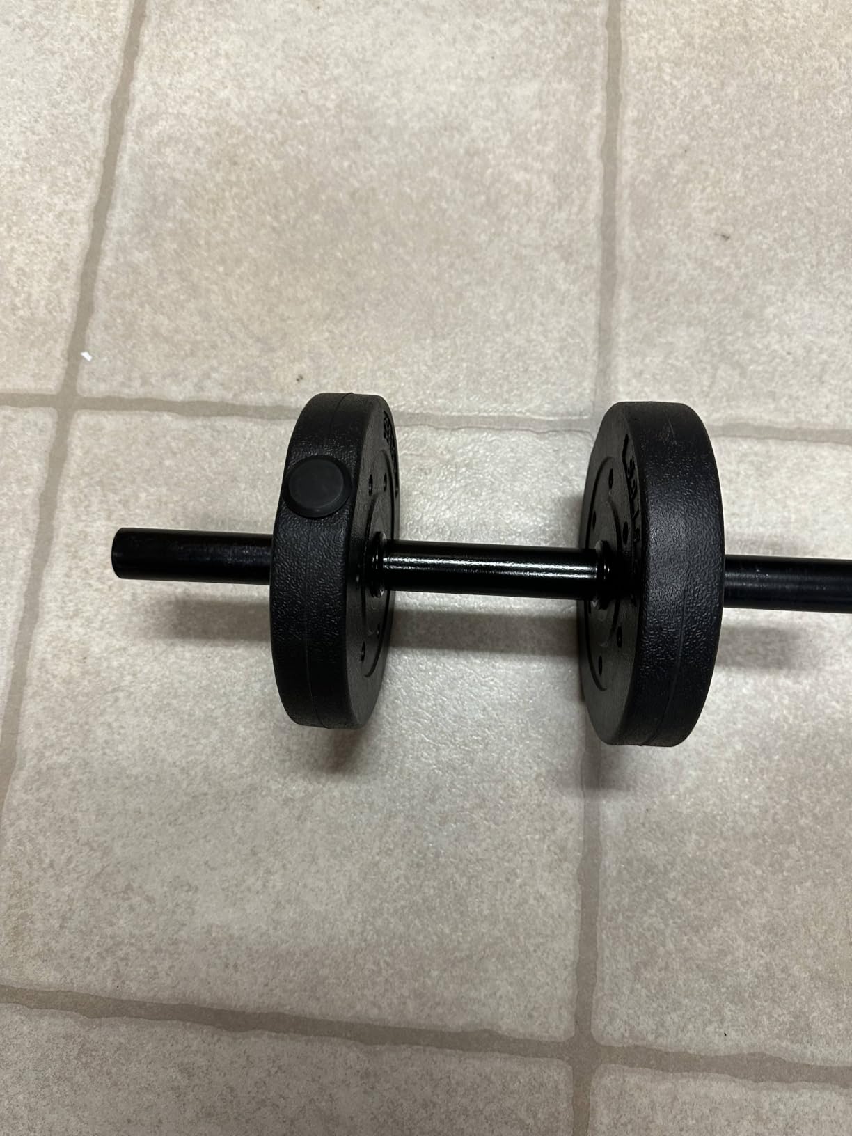 CAP 40 LB Adjustable Cement Dumbbell Set, Vinyl Coated, Black customer photo 2