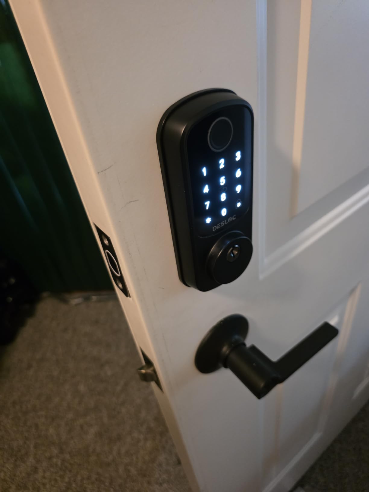 DESLOC B200 Fingerprint Smart Lock with 2 Lever Handles Set,Front Door Lock customer photo 2