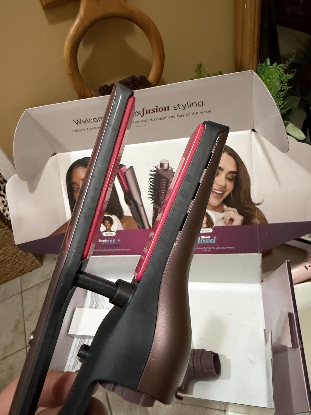 Shark FlexFusion Ceramic Air Styler, Straightener+Curler, Blush, HD641S customer photo 1