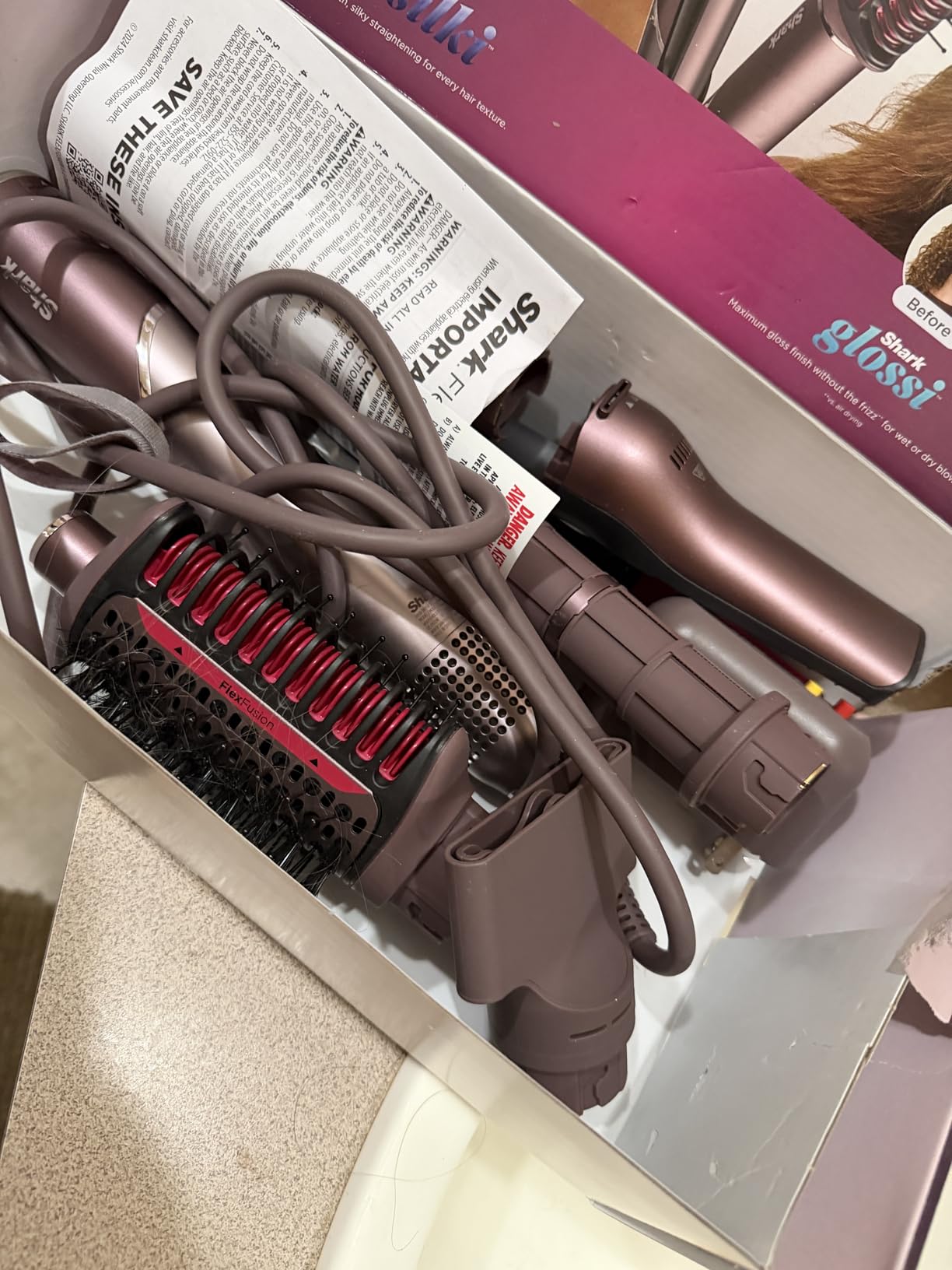 Shark FlexFusion Ceramic Air Styler, Straightener+Curler, Blush, HD641S customer photo 2