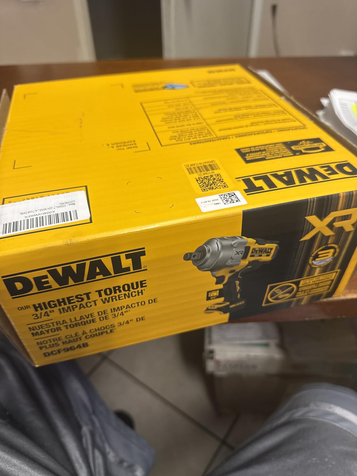 DEWALT 20V MAX XR 3/4 Inch Cordless Impact Wrench Brushless Impact Gun with Hog Ring Anvil, High Torque, Tool Only (DCF964B) customer photo 1