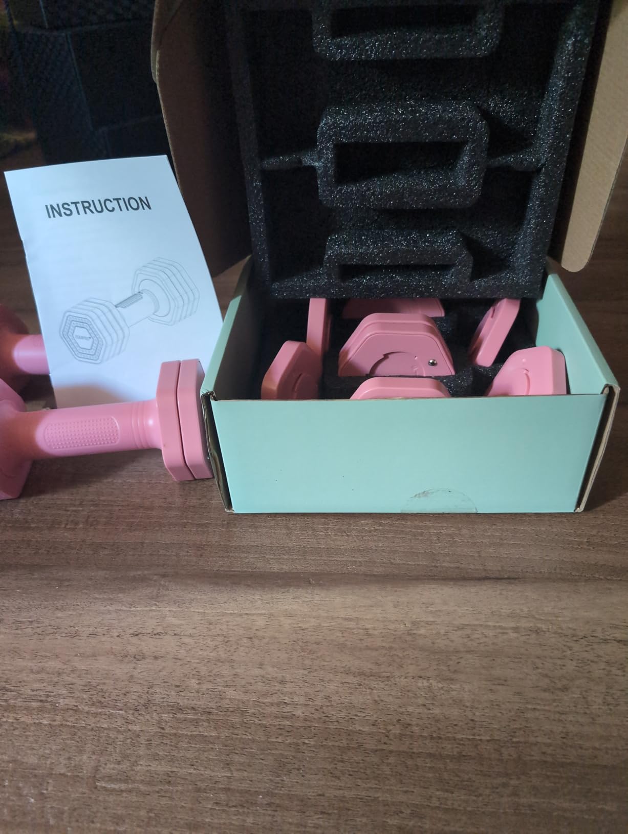 EQUIPRO Adjustable Dumbbell Set, 4 in 1 Free Weights Dumbbells Set for Women, Weights for Women at Home, 2lb 3lb 4lb 5lb with TPU Soft Rubber Handle for Home Gym Exercise Training customer photo 1