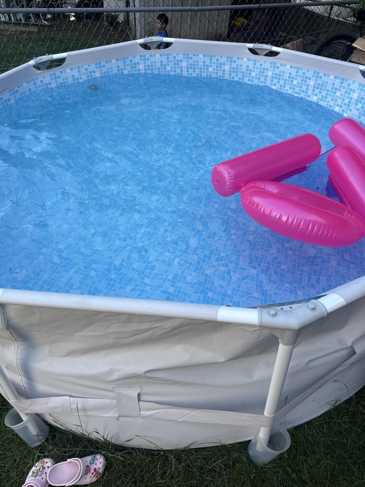 SLOOSH Round Above Ground Pool - 15ft x 42inch Outdoor Round Frame Above Ground Swimming Pool Set Kiddie Pool for Kids Adults with Filter Pump Ladder customer photo 2