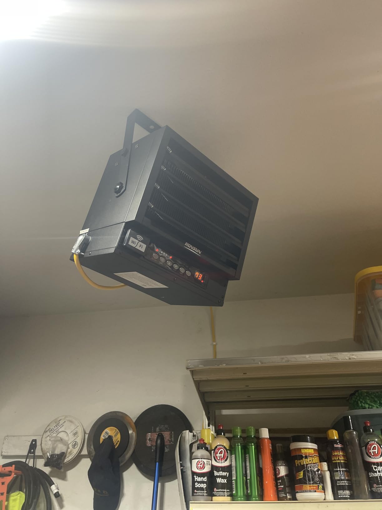 ROVSUN 7500W Electric Garage Heater with Remote & APP Control, Digital Fan-Forced Ceiling Mount Heater with Thermostat, 12H Timer & Overheat Protection, 240V Hardwired for Workshop Factory customer photo 2