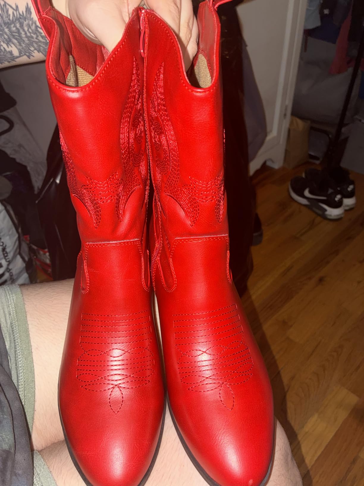 DREAM PAIRS Mid Calf Cowboy Cowgirl Boots for Women customer photo 1