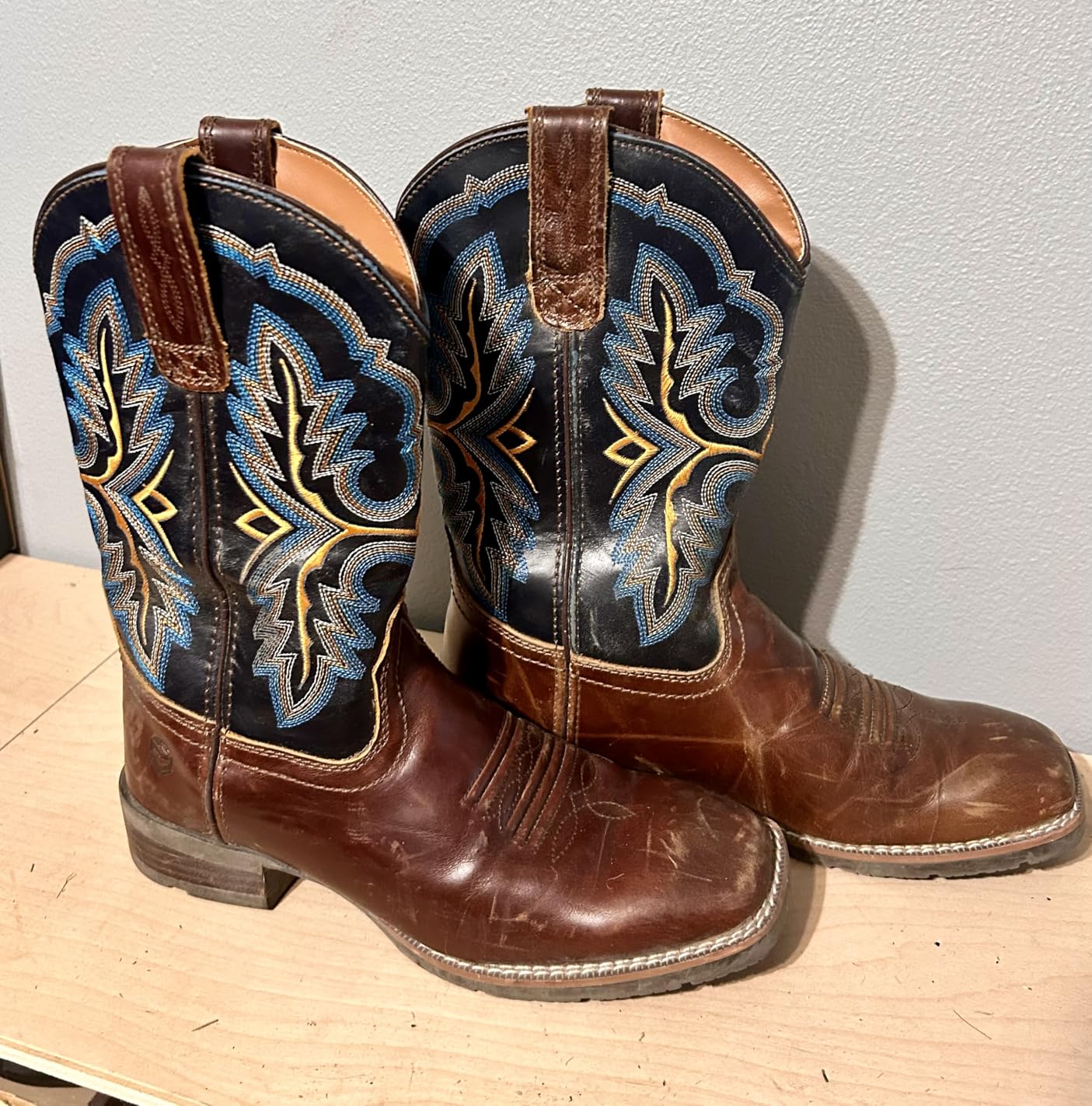 SUREWAY Cowboy Boots For Men, 10 Inch Pull on Square Toe Western Boot customer photo 2