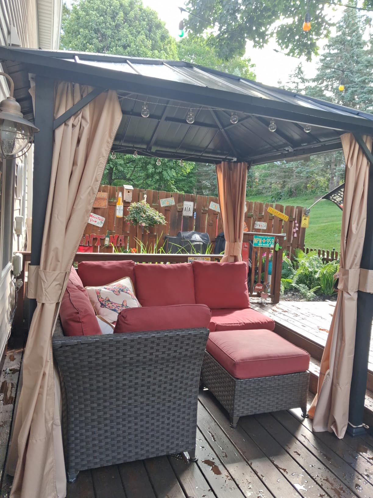 Modern Shade Hardtop Gazebo 12x16 with 4 LED Lights for Backyard, Black customer photo 1