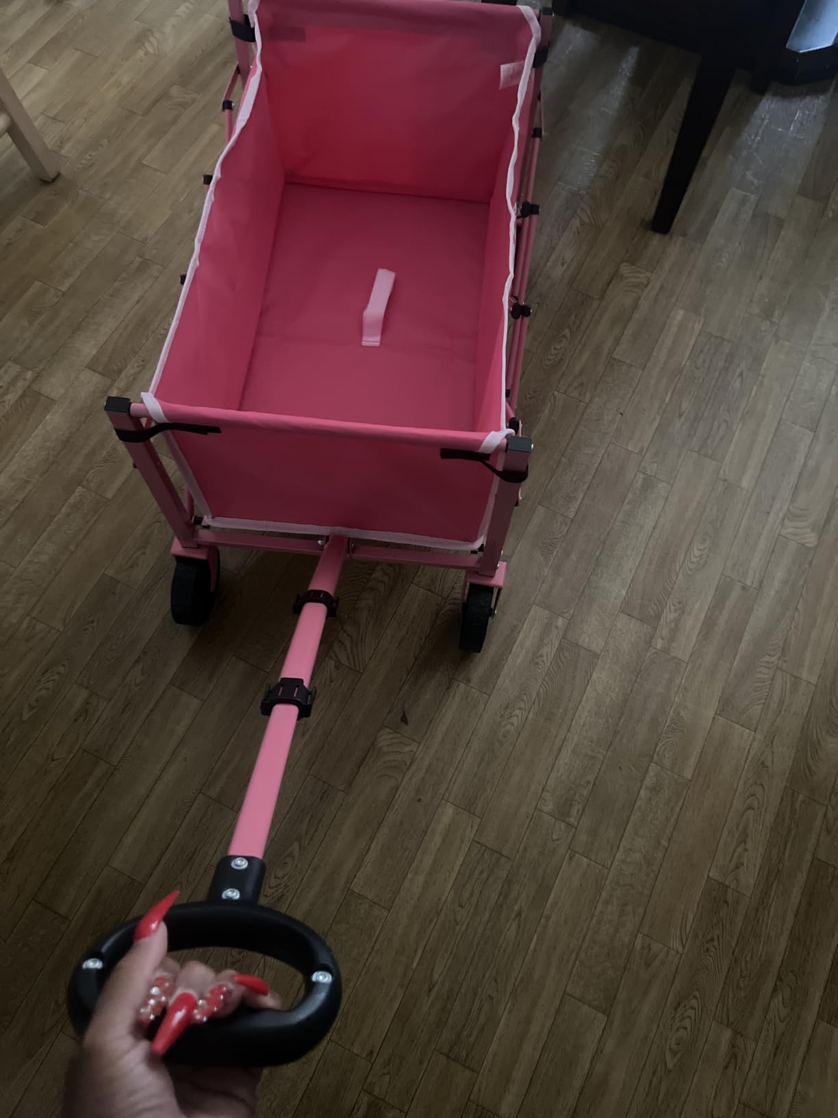 Sekey Wagon Cart with Wheels with 220LBS Capacity,Heavy Duty Wagon Carts Foldable,Lightweight Utility Portable Cart for Grocery, Shopping, Garden, Camping. Black customer photo 2